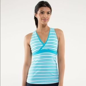 Lululemon Deep V Tank Twin Stripe
